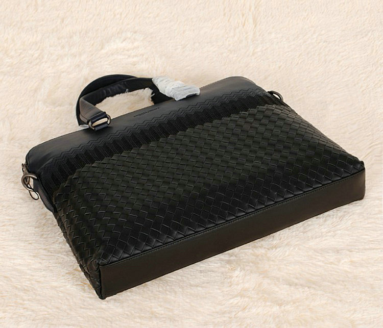 Bottega Veneta intrecciato VN briefcase 1153068-1 black&royalblue